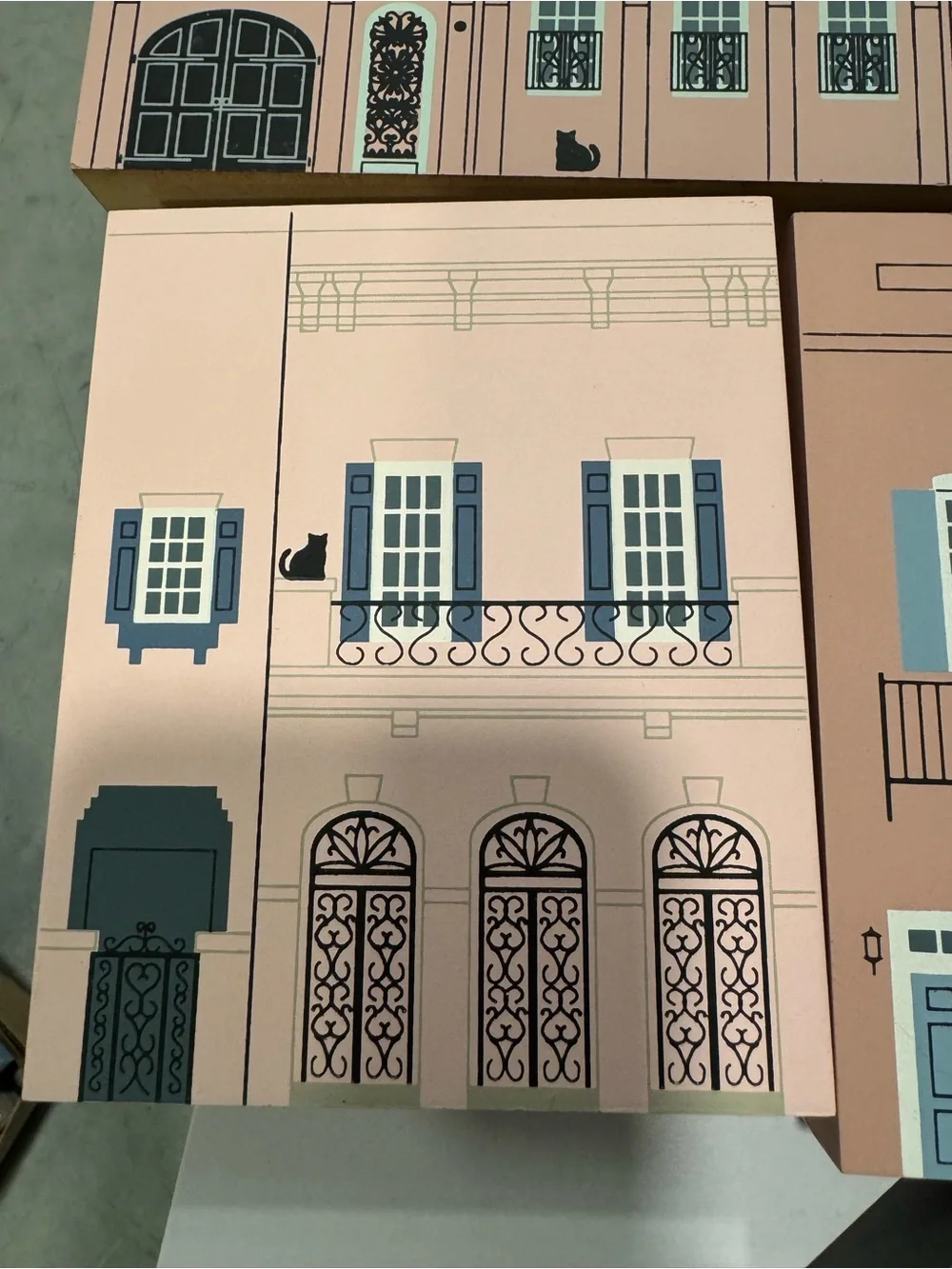 Cats meow Rainbow Row Collection set of 8 plus the market and town hall